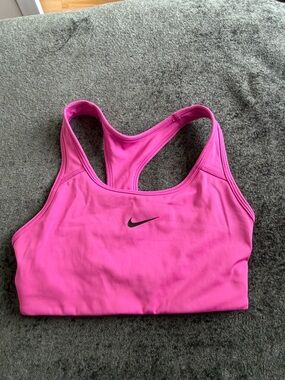 Nike Hot Pink Racerback Sports Bra with Black Swoosh